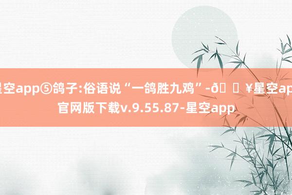 星空app⑤鸽子:俗语说“一鸽胜九鸡”-🔥星空app官网版下载v.9.55.87-星空app