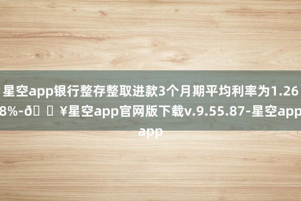 星空app银行整存整取进款3个月期平均利率为1.268%-🔥